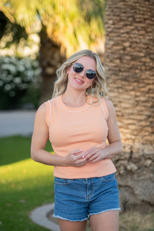 Morgan Micro Striped Tank - Orange by Michelle Mae