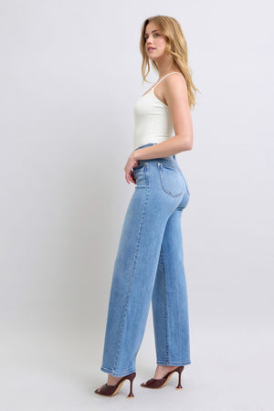 Judy Blue High Waist Wide Leg Vintage Wash Retro Jeans