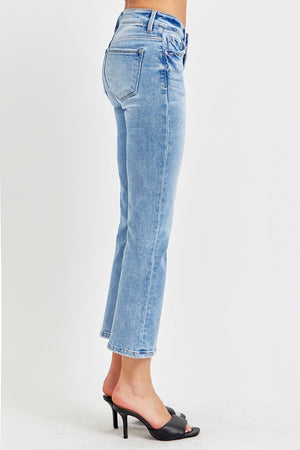 RISEN Low Rise Crop Slim Straight Jeans