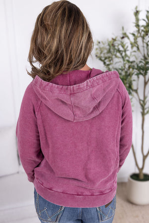 Ryker Vintage Wash Hoodie- Berry by Michelle Mae