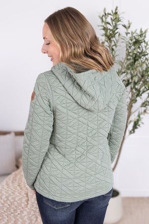 Geometric Fullzip Hoodie - Sage by Michelle Mae