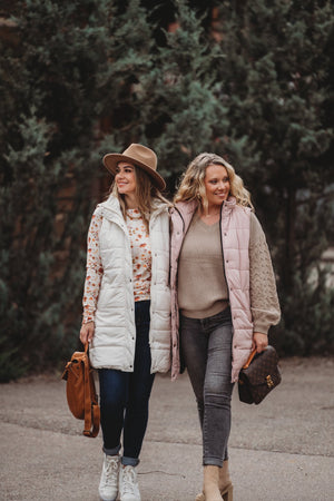 Harlow Long Vest - Blush by Michelle Mae