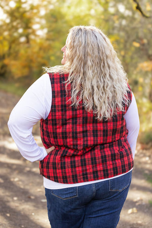 Reversible Vest - Corded Black and Plaid by Michelle Mae