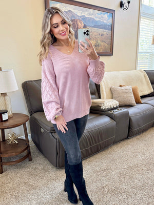 Talina Textured Sweater - Rose by Michelle Mae