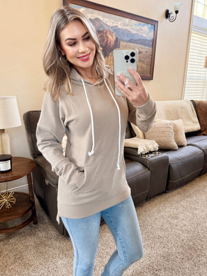 Kacey Ribbed Hoodie - Mocha by Michelle Mae