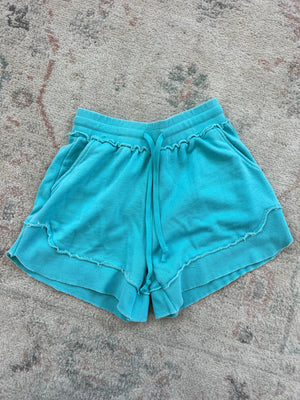 French Terry Stevie Shorts - Capri Blue by Michelle Mae