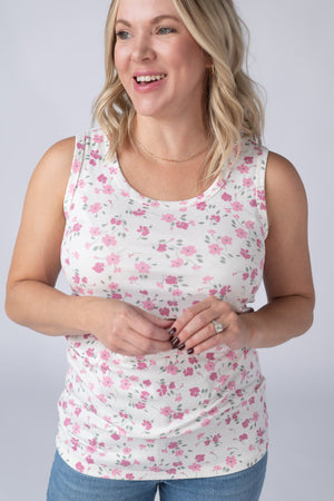 Ava Tank - Pretty in Pink Floral by Michelle Mae