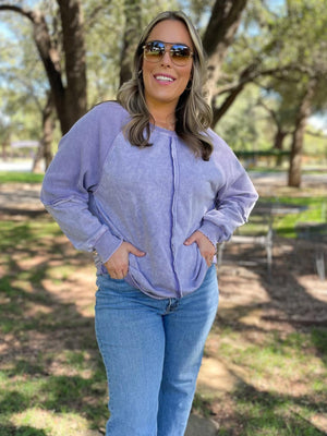 Best Selling Elliott Exposed Seam Sweatshirt in Beige or Black