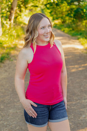 Tara Ribbed Tank - Hot Pink by Michelle Mae