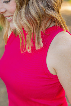 Tara Ribbed Tank - Hot Pink by Michelle Mae