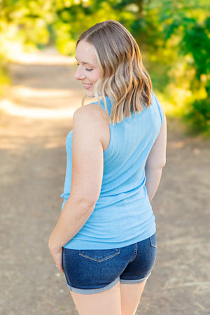 Mila Zipper Tank - Blue by Michelle Mae