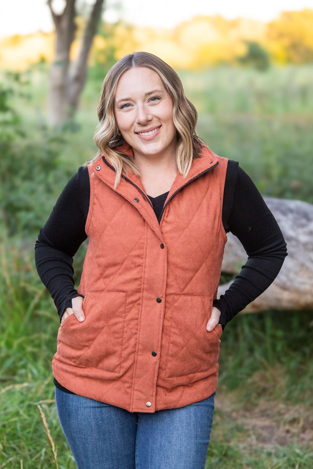 Corduroy Vest - Pumpkin by Michelle Mae