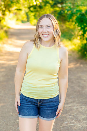 Tara Ribbed Tank - Yellow by Michelle Mae