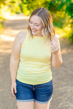 Tara Ribbed Tank - Yellow by Michelle Mae