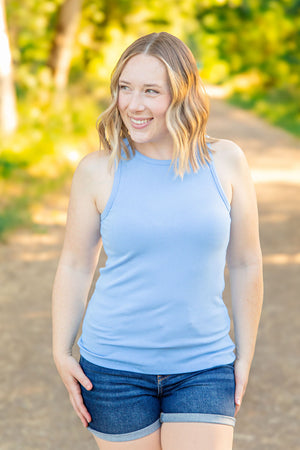 Tara Ribbed Tank - Light Blue by Michelle Mae