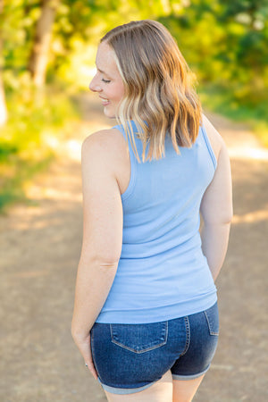 Tara Ribbed Tank - Light Blue by Michelle Mae