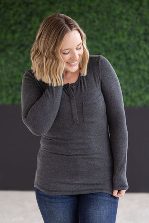 Georgia Long Sleeve Top - Charcoal by Michelle Mae