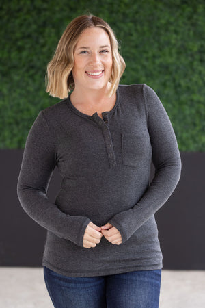 Georgia Long Sleeve Top - Charcoal by Michelle Mae