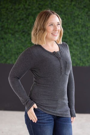 Georgia Long Sleeve Top - Charcoal by Michelle Mae