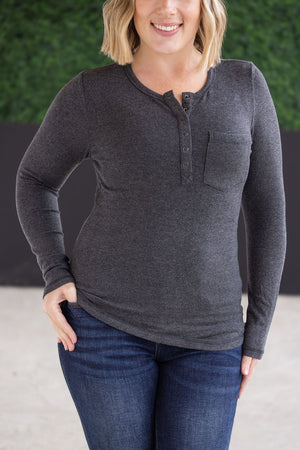 Georgia Long Sleeve Top - Charcoal by Michelle Mae