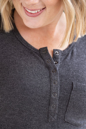Georgia Long Sleeve Top - Charcoal by Michelle Mae