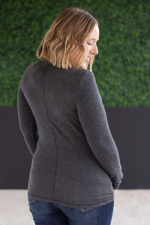 Georgia Long Sleeve Top - Charcoal by Michelle Mae