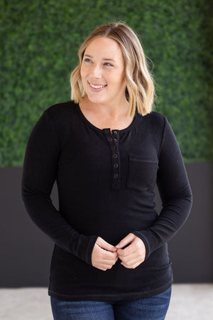 Georgia Long Sleeve Top - Black by Michelle Mae