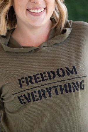 Corrine Embroidered Hoodie - Freedom Over Everything by Michelle Mae