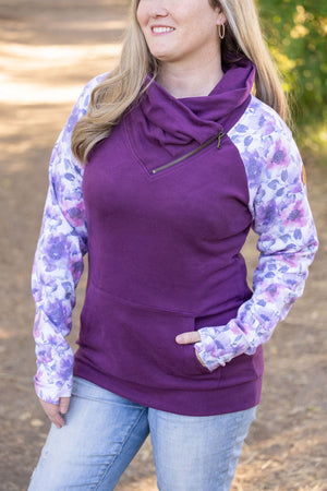 Zoey ZipCowl - Plum and Purple Floral by Michelle Mae