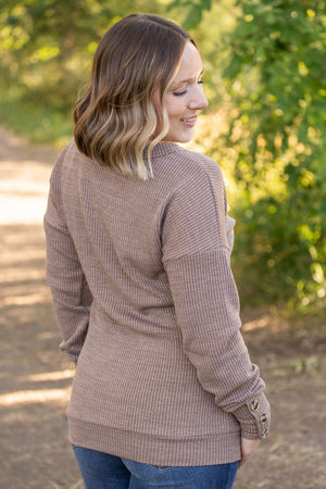 Brittney Button Sweater Top - Mocha by Michelle Mae