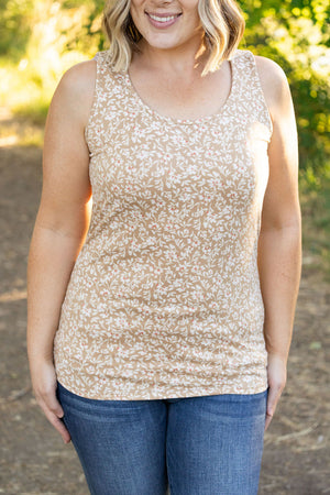 Luxe Crew Tank - Buttery Soft Tan Floral by Michelle Mae