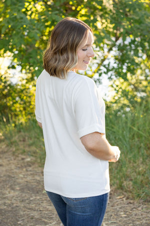 Selene Relaxed Top - White by Michelle Mae