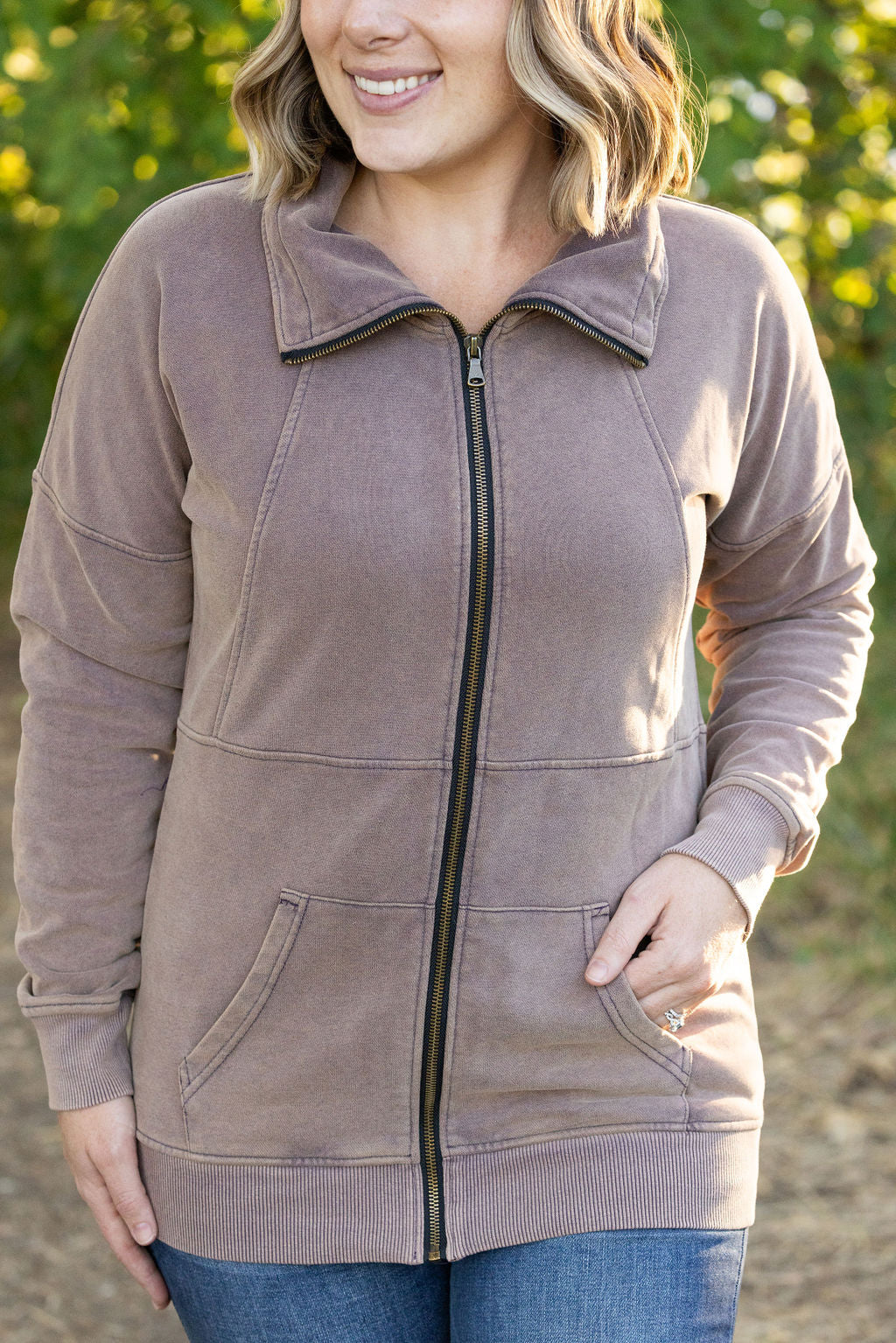 Vintage Wash FullZip - Mocha by Michelle Mae