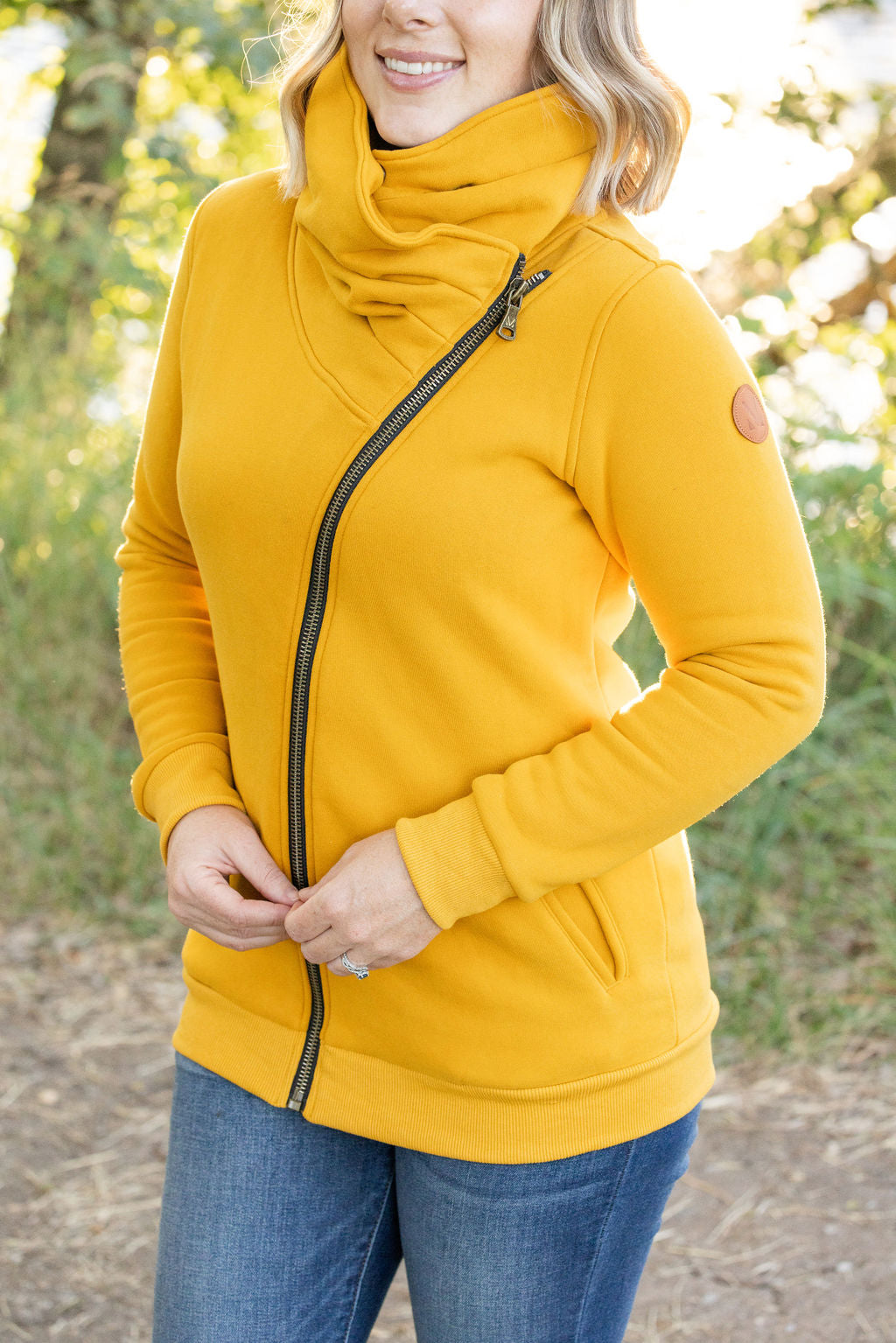 Quinn ZipUp Cowl - Mustard by Michelle Mae