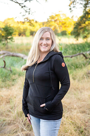 Cloud HalfZip Hoodie - Black by Michelle Mae