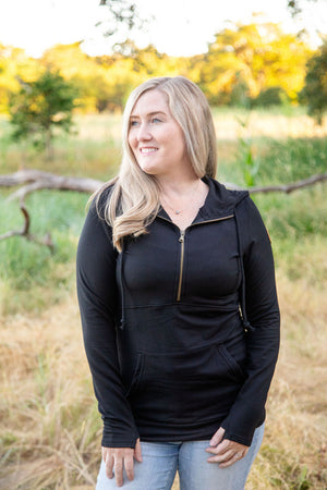 Cloud HalfZip Hoodie - Black by Michelle Mae