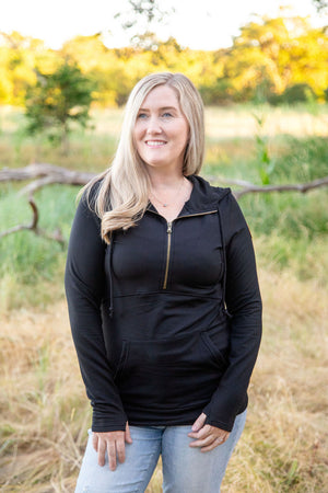 Cloud HalfZip Hoodie - Black by Michelle Mae