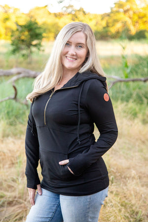 Cloud HalfZip Hoodie - Black by Michelle Mae