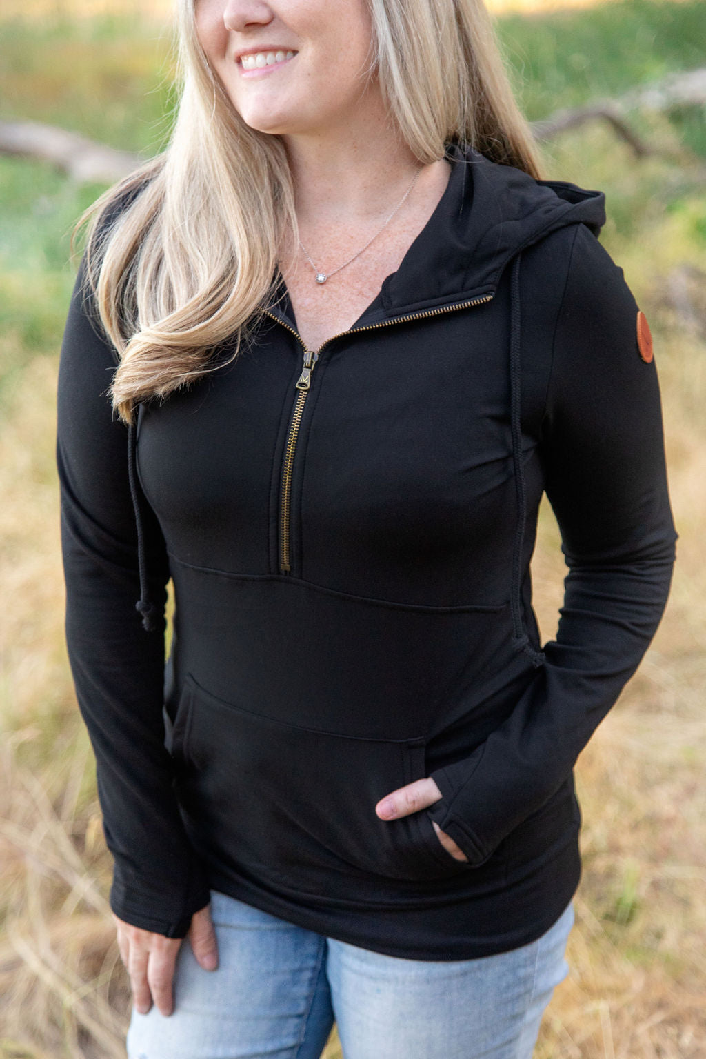 Cloud HalfZip Hoodie - Black by Michelle Mae