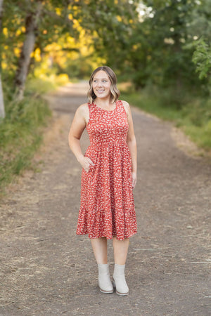 Bailey Dress - Buttery Soft Rust Floral by Michelle Mae