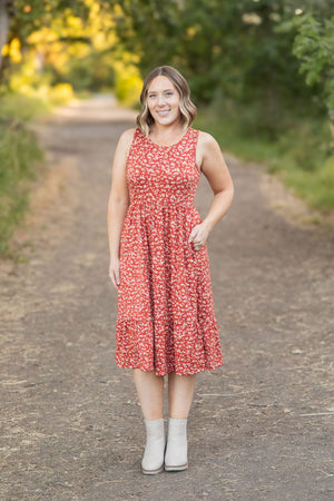 Bailey Dress - Buttery Soft Rust Floral by Michelle Mae