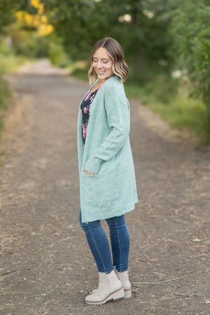 Madison Cozy Cardigan - Sage/Blue Mix by Michelle Mae