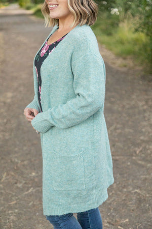 Madison Cozy Cardigan - Sage/Blue Mix by Michelle Mae