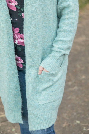 Madison Cozy Cardigan - Sage/Blue Mix by Michelle Mae