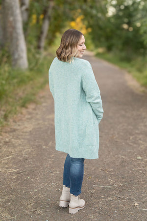 Madison Cozy Cardigan - Sage/Blue Mix by Michelle Mae