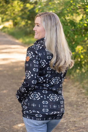 Soft Funnel Neck - Black Geometric by Michelle Mae