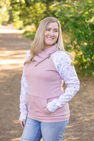 Zoey ZipCowl - Pink and Blush Floral by Michelle Mae