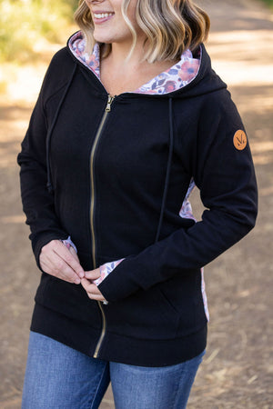 Classic Fullzip Hoodie - Black and Fall Floral by Michelle Mae