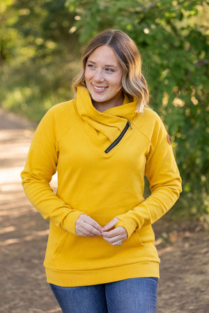 Classic Zoey ZipCowl Sweatshirt - Mustard by Michelle Mae