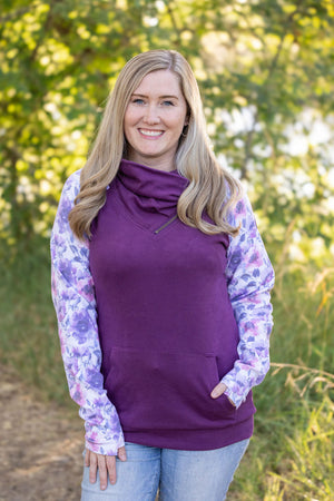 Zoey ZipCowl - Plum and Purple Floral by Michelle Mae